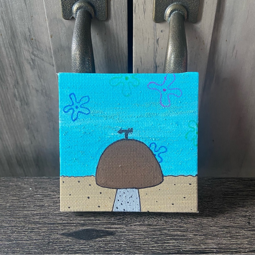 Hand Painted Canvas Spongebob Squarepants Patrick Star Home 3x3